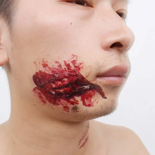 Miniatura 2 de Calcomanías de tatuaje de Halloween, calcomanías de tatuaje de heridas, simulación, tatuaje, cicatriz, tatuaje, cuchillo, simulación, impermeable