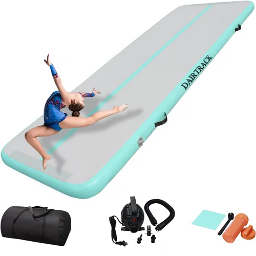 Miniatura 10 de DAIRTRACK Colchoneta inflable de gimnasia de 10/13/16/20 pies para uso doméstico/gimnasio/entrenamiento/animadora/yoga/agua