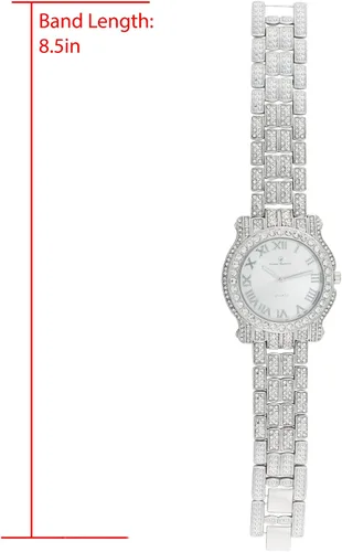 Miniatura 40 de Charles Raymond Bling-ed Out Ultimate Hip Hop Royalty Reloj para hombre con número romano de fácil lectura o indicadores de tiempo de diamantes