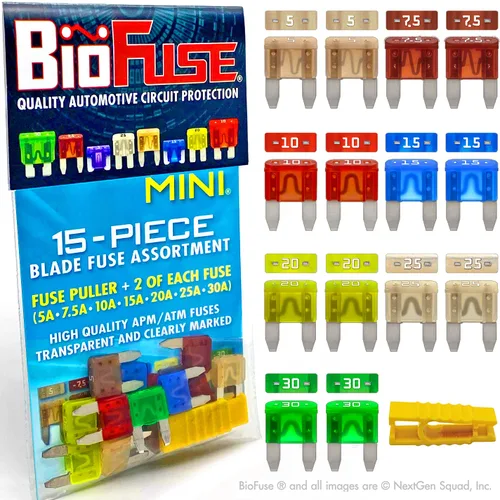 Miniatura 7 de Paquete surtido de 18 fusibles para automóvil de perfil bajo Mini ATT (juego de 18 fusibles LP-Mini Blade + extractor de fusibles) 2A 3A 5A 7.5A 10A
