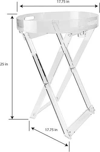 Miniatura 2 de Designstyles Mesa plegable de acrílico - Escritorio moderno y elegante - Mesa de servicio de cocina y bar - Elegante diseño transparente