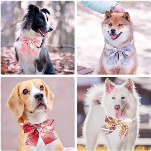 Miniatura 6 de Segarty Pajaritas para Perros, 30 piezas Corbatas de Moño Ajustables para Perro, Accesorios de Aseo para Perros Medianos y Grandes, Bonitos Lazos