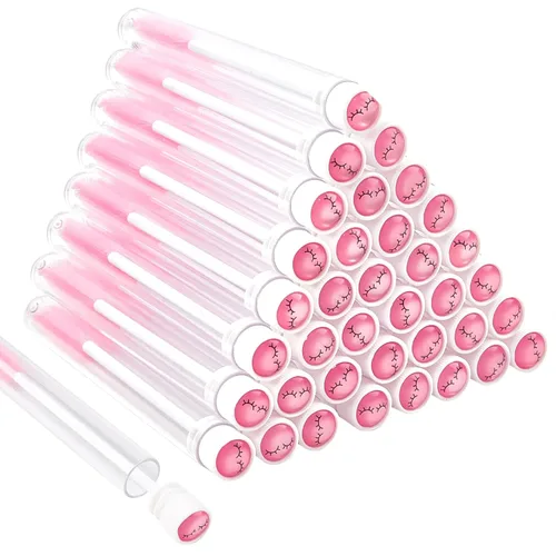 Miniatura 9 de TUZAZO Juego de 80 tubos de varita de rímel, 40 tubos de cepillo de pestañas vacíos de diamante, carretes 40 cepillos de extensión de pestañas, Negro