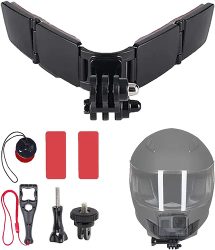 Soporte de barbilla para casco para GoPro, soporte de barbilla adhesivo compatible con casco de cara completa para motocicleta, grabación POV