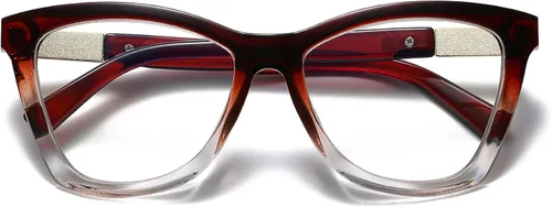 Miniatura 8 de Bevi Gafas de lectura antifatiga ocular, bloqueo de luz azul, marco cuadrado grande de gran tamaño con bisagra de metal para mujeres y hombres