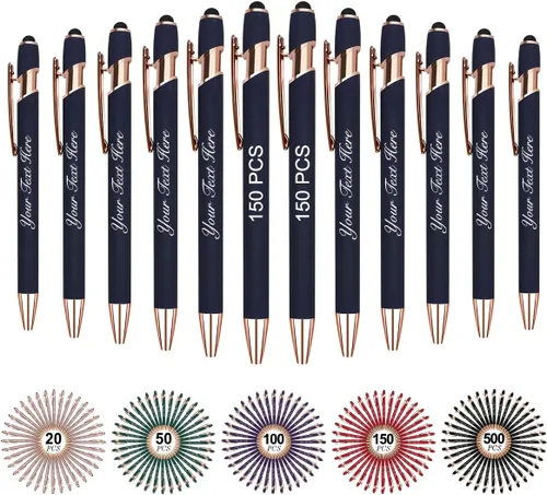 Miniatura 53 de Bolígrafos personalizados personalizados con nombre y texto a granel, 10 bolígrafos personalizados con grabado gratis, regalo para mujeres