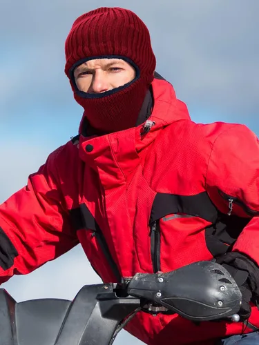 Miniatura 18 de Pasamontañas de punto calentador resistente al viento sombrero que cubre la cara para hombres mujeres forro polar deportes al aire libre