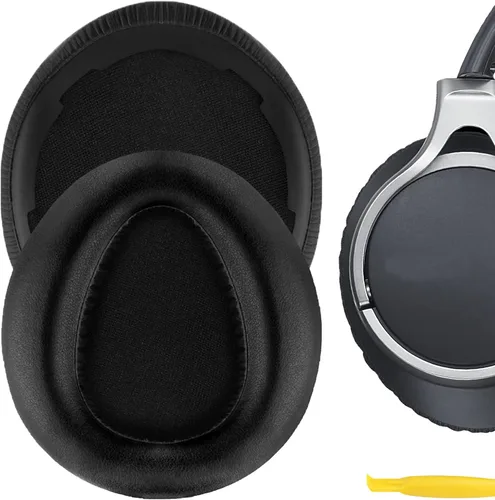 Geekria Almohadillas de repuesto para auriculares MDR-10RBT, MDR-10RNC, MDR-10R, piezas de reparación con guía de video (negro)