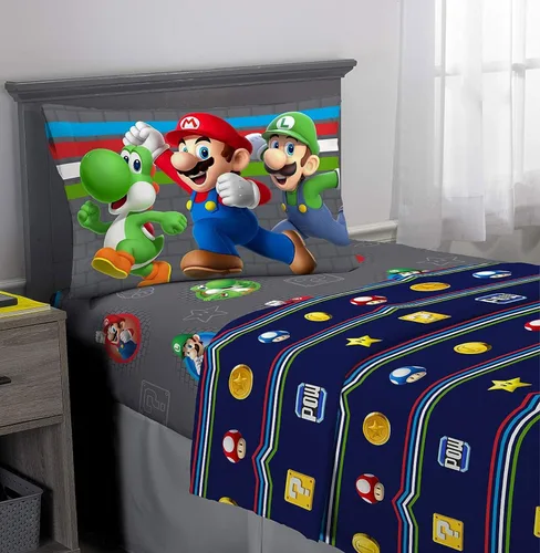 Miniatura 4 de Super Mario Trifecta Fun - Juego de sábanas de 4 piezas