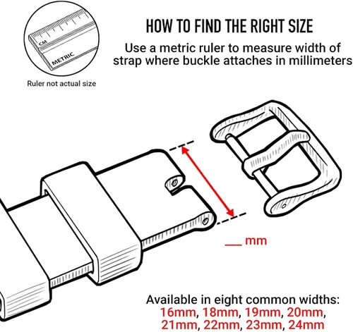 Miniatura 2 de Hebilla Archer Watch Straps de repuesto, de acero inoxidable con deposición física por vapor, color y acabado a elección, 0.6", 0.7", 0.8", 0.87