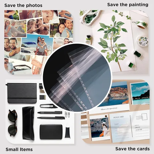 Miniatura 5 de Egofine Bolsas de celofán autosellables, 100 bolsas transparentes resellables para tapetes de fotos de 8.5 x 11 pulgadas