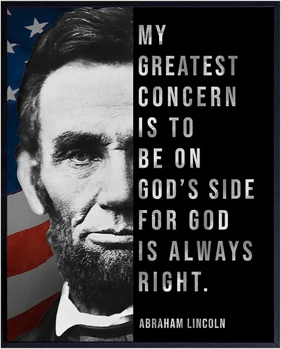 Abe Lincoln - Póster de Abraham Lincoln, 8 x 10 pulgadas, decoración de pared con bandera estadounidense, decoración patriótica, decoración