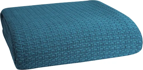 Miniatura 14 de Belizzi Home - Manta para cama 100% algodón, transpirable, tamaño individual, cobija térmica de algodón, perfecta para cubrir cualquier cama en Rosa