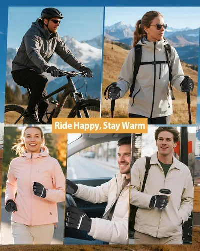 Miniatura 6 de RIGWARL Guantes de ciclismo de invierno para hombres y mujeres, guantes de ciclismo con pantalla táctil para hombres y mujeres, guantes de ciclismo
