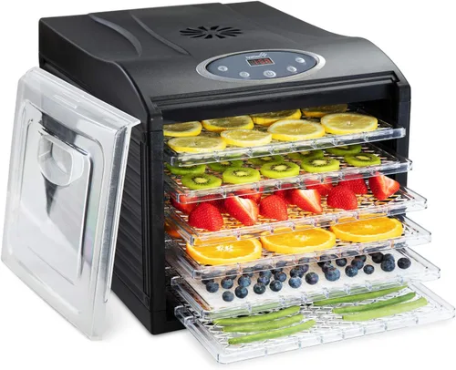 Deshidratador eléctrico de alimentos de mesada, cecina de vaca, Negro