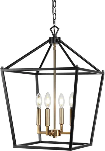 Miniatura 10 de JONATHAN Y Linterna colgante LED de 10 pulgadas de bronce aceitado/latón dorado con 3 luces, lámpara de araña clásica y moderna de granja para isla