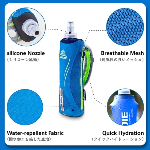 Miniatura 3 de JEELAD Soft Folding Water Bottles TPU Collapsible Flask Hydration Pack Ideal for Running Hiking Cycling Outdoor