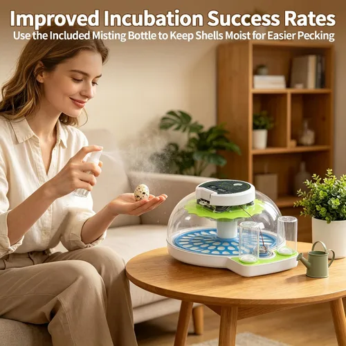 Miniatura 8 de Incubadora de huevos de codorniz para incubar 60 huevos de codorniz con giro automático de huevos y control de humedad, codornices pequeñas