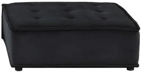Miniatura 4 de Lilola Home Sillón sin brazos de terciopelo negro Anna