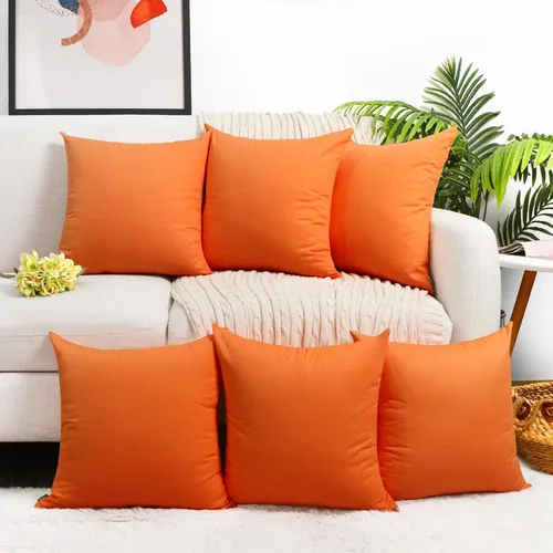 Miniatura 19 de Coddsmz Paquete de 6 fundas de almohada decorativas 100% algodón, fundas de cojín cuadradas de Navidad sólidas para el hogar, cama, sofá, día