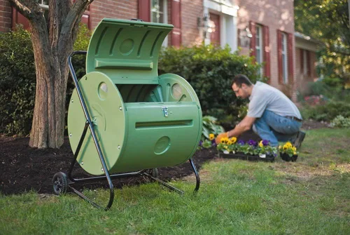 Miniatura 2 de Mantis – Compostador rotatorio ct08002 – Engineered para hacer compost rápido – Holds 37 galones – Funda para rollos directa al jardín