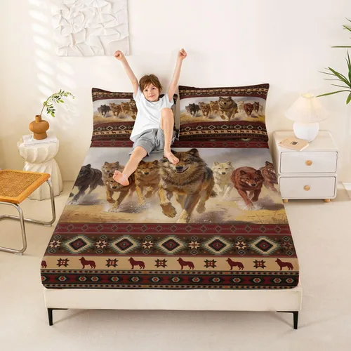 Miniatura 53 de Erosebridal Southwestern - Sábanas de cama bohemias aztecas, tamaño individual, sábanas hippie de cachemira, ropa de cama de estilo exótico, funda