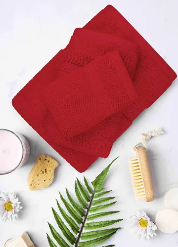 Miniatura 3 de Towel and Linen - Juego de toallas Mart color borgoña, 2 toallas de baño, 2 toallas de mano y 4 paños de 2 capas de baja torsión de 600 GSM, hilado