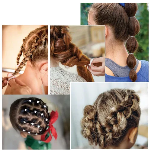 Miniatura 8 de Herramientas de cola de cabello, juego de 4 herramientas de trenzado de ciempiés francés, herramientas de bucle, bricolaje para peinar el cabello
