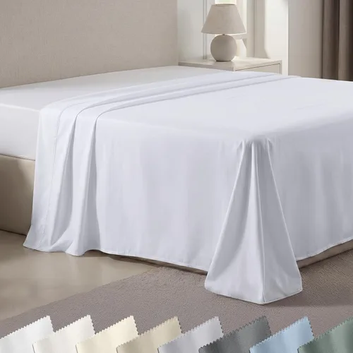 Miniatura 13 de California Design Den Sábana encimera tamaño King – 100% algodón, 600 hilos, sábana superior suave y transpirable, tejido satinado, ropa de cama