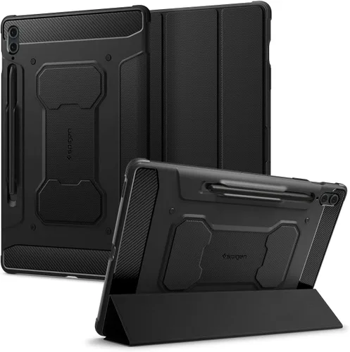 Miniatura 10 de Spigen Funda Rugged Armor para Galaxy Tab S8 (2022) / Tab S7 (2020) con soporte para bolígrafo S integrado, color negro