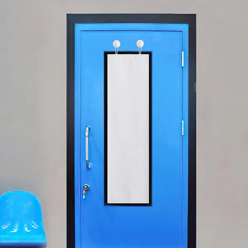 Miniatura 14 de NICETOWN Cortinas pequeñas para puerta francesa con ganchos autoadhesivos, cortinas opacas de lino sintético con aislamiento térmico para puertas