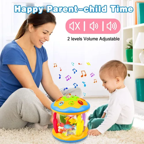 Miniatura 7 de Aboosam Juguetes para bebés de 6 a 12 meses - Juguetes musicales de aprendizaje para bebés de 12 a 18 meses - Juguete luminoso giratorio de océano