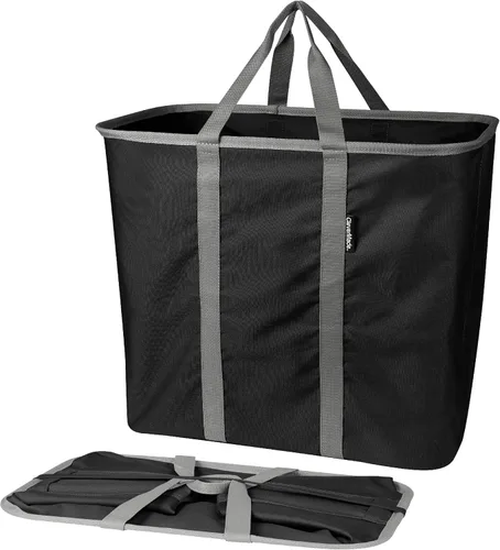 Miniatura 13 de CleverMade Cesta de Lavandería Plegable -LUXE Crema Herringbone 2Pack 64L - Contenedor de Almacenamiento Organizador Plegable Solución para LUXE