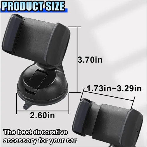 Miniatura 2 de Soporte para teléfono celular de automóvil, soporte de teléfono automático ajustable en 360° con ventosa fuerte, soporte de navegación