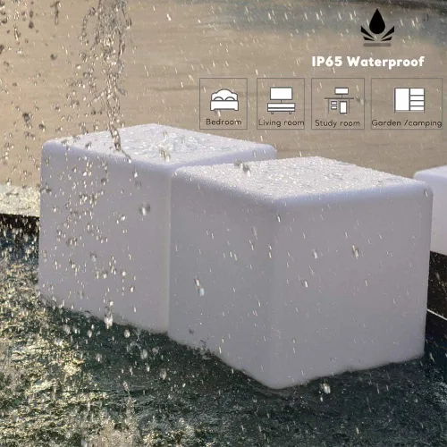 Miniatura 4 de Cubo de luz LED de 16 pulgadas, mesa de luz recargable con control remoto, 16 colores regulables, silla de lámpara de brillo regulable de 16