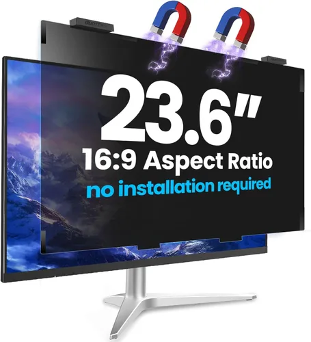 Miniatura 7 de [Paquete de 2] Pantalla de privacidad HD para computadora de 24 pulgadas, pantalla de privacidad mejorada para pantalla ancha 16:9 extraíble