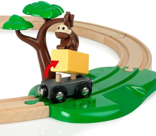 Miniatura 4 de BRIO World - 33720 Safari Railway Set - Juego de tren de juguete de madera imaginario para niños pequeños Juego creativo Compatible