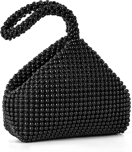 Bolso de noche para mujer - Tamaño más grande mejorado, clutch de muñeca con diamantes de imitación completos brillantes para fiesta, boda, cita