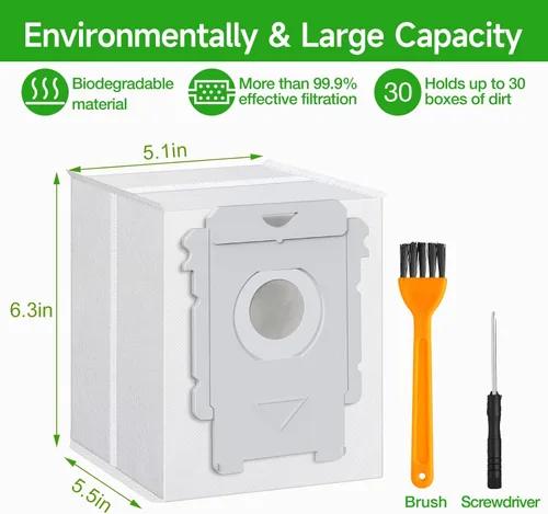Miniatura 4 de VBN Paquete de 20 bolsas de repuesto para aspiradora Roomba, compatibles con iRobot Roomba 104 105 405 504 505 705 Combo 10 Max, i7+ i3+ i4+ i6+ i8+