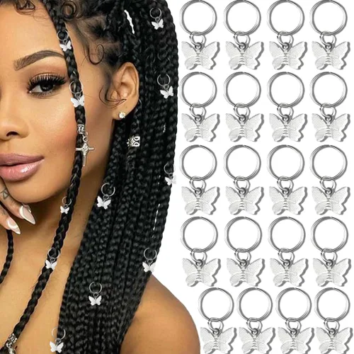 Miniatura 9 de NAISKA 20 accesorios para el cabello de mariposa, brazaletes, dijes y anillos de joyería para mujer (dorado)
