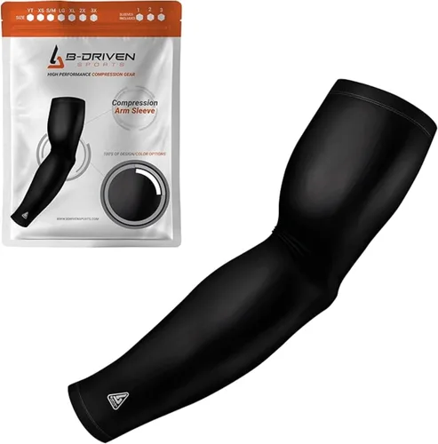 Miniatura 20 de B-Driven Sports Manga de Compresión Pro-Fit para Brazo - Deportes Atléticos Baloncesto, Fútbol, Sóftbol, Carrera, Juegos, - nan (1 unidad)
