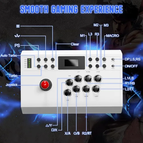 Miniatura 6 de Nonbliep Wired Arcade Stick Compatible with PS5/PS4/PC/, for PS5 Fight Stick with Programming Function, Turbo Function, 9.8FT Braided Cable Fight