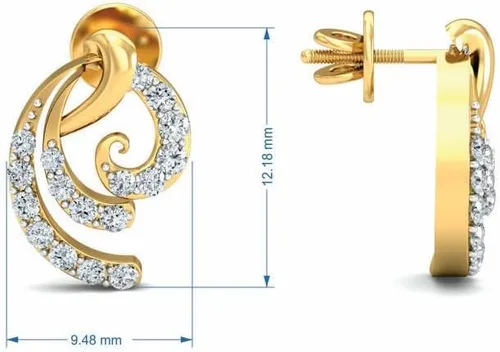 Miniatura 4 de Certified 0.29CTW Round Cut Lab Created Diamond Stud Earrings In 14k Gold For Women (DEF Color, VVS-VS Clarity)