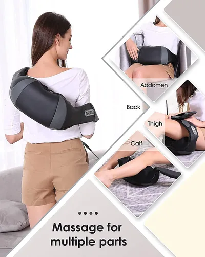 Miniatura 5 de Masajeador de cuello y espalda con calor, masaje eléctrico de hombros con 8 nodos, masajeadores shiatsu 3D de tejido profundo para aliviar el dolor