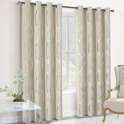 Miniatura 69 de BUHUA - Paneles de cortinas opacas para sala de estar, cortinas grises con aislamiento térmico, cortinas de ventana para dormitorio - 72 pulgadas