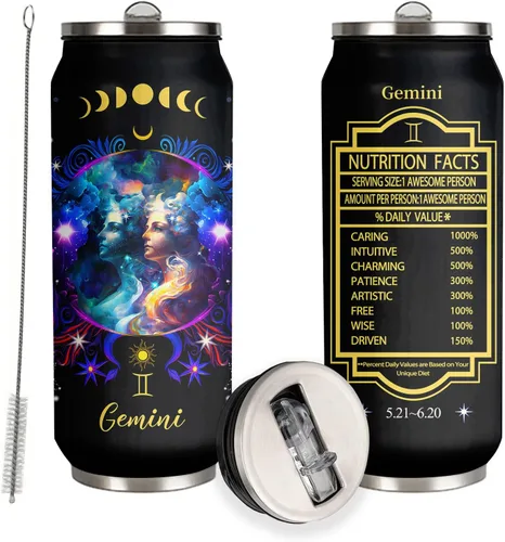 Miniatura 20 de Tumbler de Constelación de Sagitario del Zodiaco de Acero Inoxidable para Hombres y Mujeres Fanáticos de la Astrología Regalos de Cumpleaños Tumbler