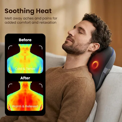 Miniatura 5 de BOB AND BRAD Masajeador de espalda inalámbrico con calor FSA elegible HSA, masajeador de espalda Shiatsu para aliviar el dolor de tejido profundo