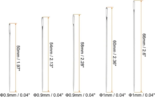 Miniatura 2 de HARFINGTON 50 agujas de coser grandes de acero inoxidable para bordar agujas de hilo hechas a mano, agujas de tejer, agujas de cuero, agujas