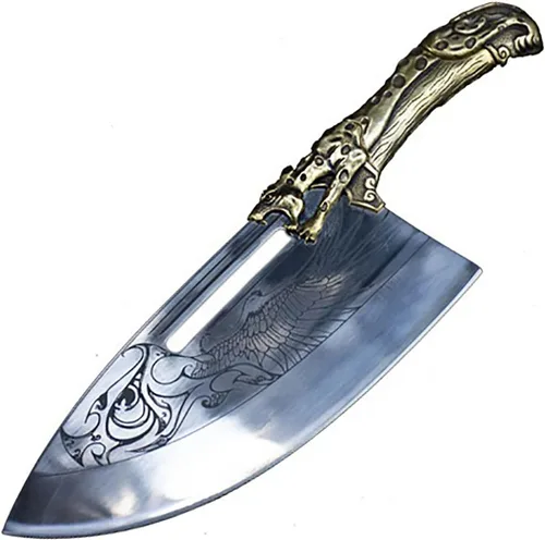 Cuchillo de carne, cuchillo de cocina forjado a mano de 8.5 pulgadas, cuchillo de cocina de hoja afilada, cuchillo de cocina Longquan de China,