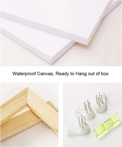 Miniatura 7 de Biuteawal Lienzo para el cabello, arte de pared, tijeras de peluquería, herramientas de corte de pelo, impresión de imagen en lienzo, 3 piezas